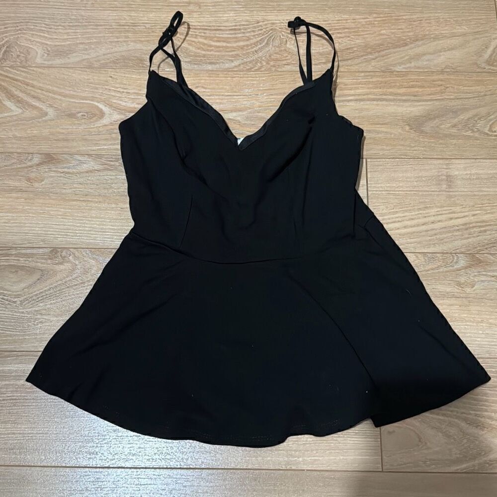 Mikey and joey black peplum top size small - Picture 1 of 5